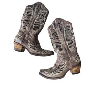 **well loved** Corral Women's Wing & Cross Sequence Boot size 8 AS IS see pics